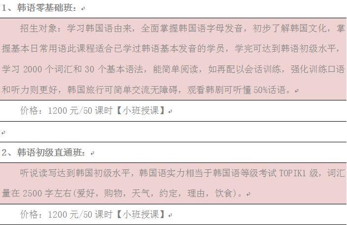 重庆多达教育韩语培训班2018招生计划 重庆多达教育韩语培训班2018招生计划